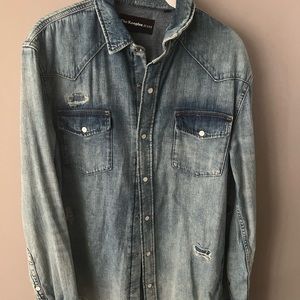 Kooples brand denim button up